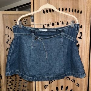 Denim Belted Mini Skirt
